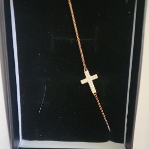 Gold and Silver Cross Bracelet
